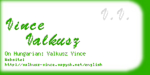 vince valkusz business card